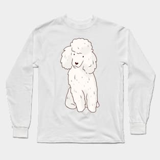 Cartoon poodle dog art Long Sleeve T-Shirt